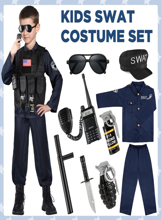 Luucio SWAT Police Officer Costume for Kids, Police Costume for kids, with SWAT Costume, SWAT Vest, Halloween Costume for Boys, Role Play Kit for Boys Girls - Image 3